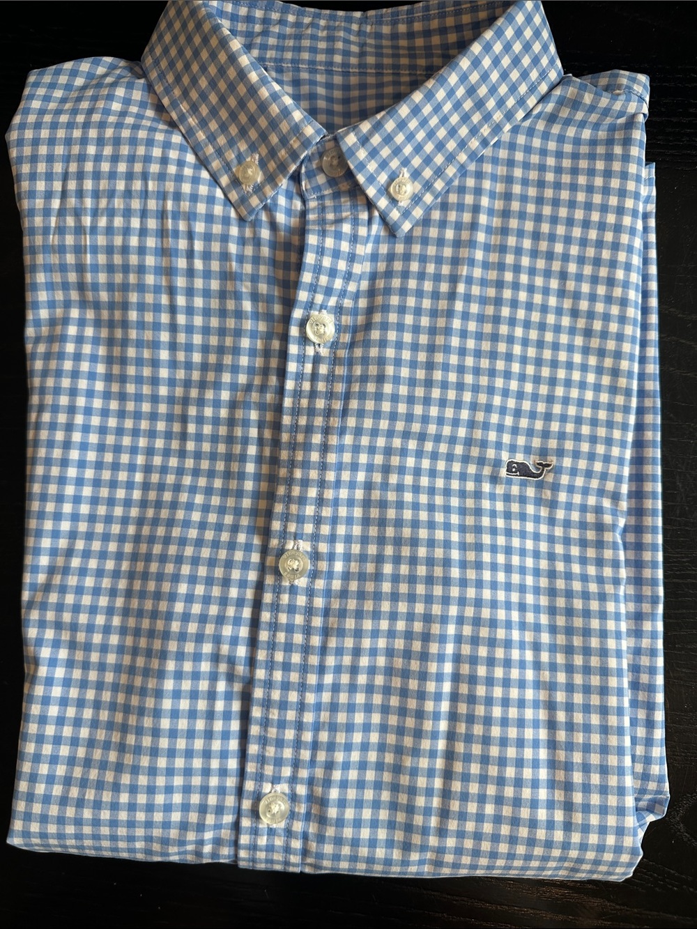 Vineyard Vines Boys Blue Gingham Button-Down Shirt